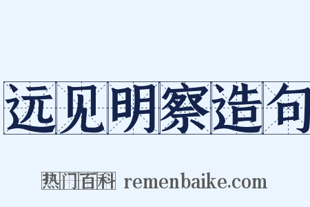 远见明察造句是什么意思的图片